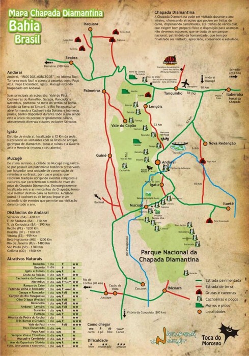 Mapa da Chapada Diamantina