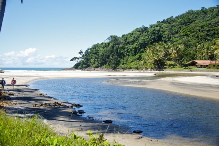 Chegada na praia de Jeribucaçu