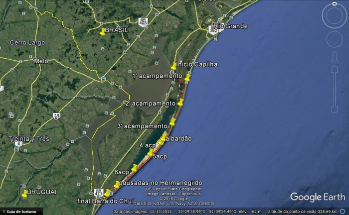 Mapa do Caminho dos Faróis