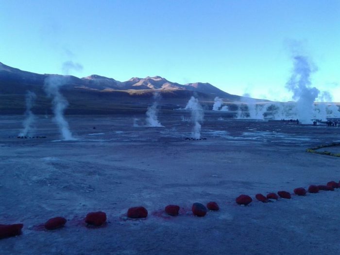 Geyser e seus gases quentes