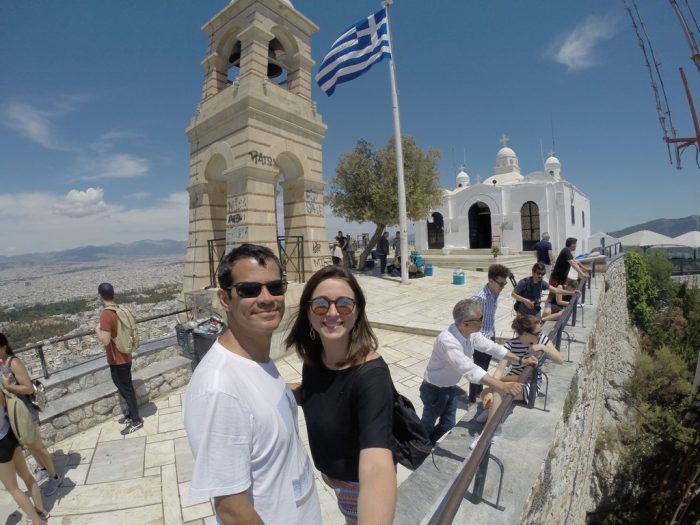 No alto do Monte Lycabettus