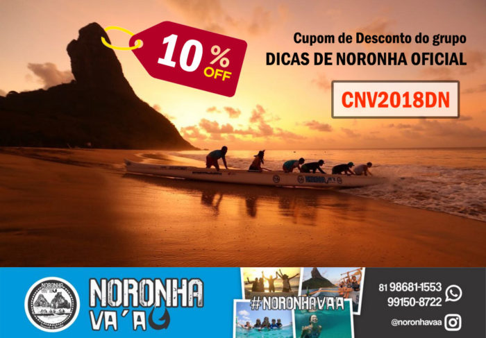 CUPOM DE DESCONTO de 10% para o passeio de canoa havaiana em Fernando de Noronha